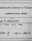 Edgerton Lab Notebook 11, Front Cover