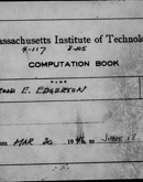 Edgerton Lab Notebook 17, Front Cover