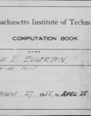 Edgerton Lab Notebook T-6, Front Cover