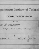 Edgerton Lab Notebook 14, Front Cover